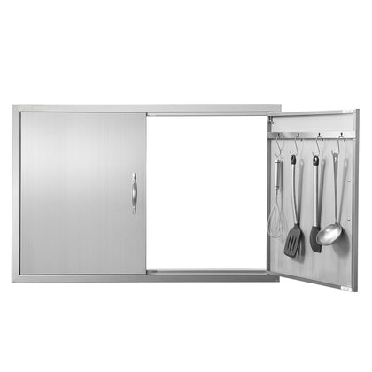 VEVOR BBQ Access Door front view highlights flush-mount aesthetics for outdoor kitchens.