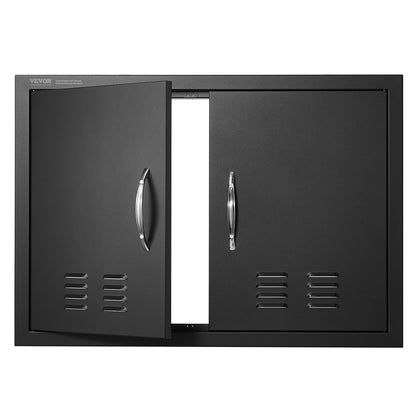 VEVOR BBQ Access Door front view shows a flush, weather-ready exterior for outdoor kitchens.