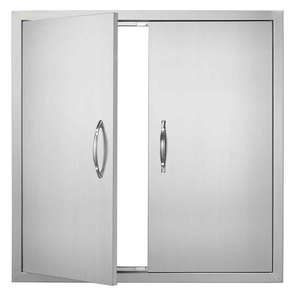 VEVOR BBQ Access Door front view highlights durable stainless steel for outdoor kitchens