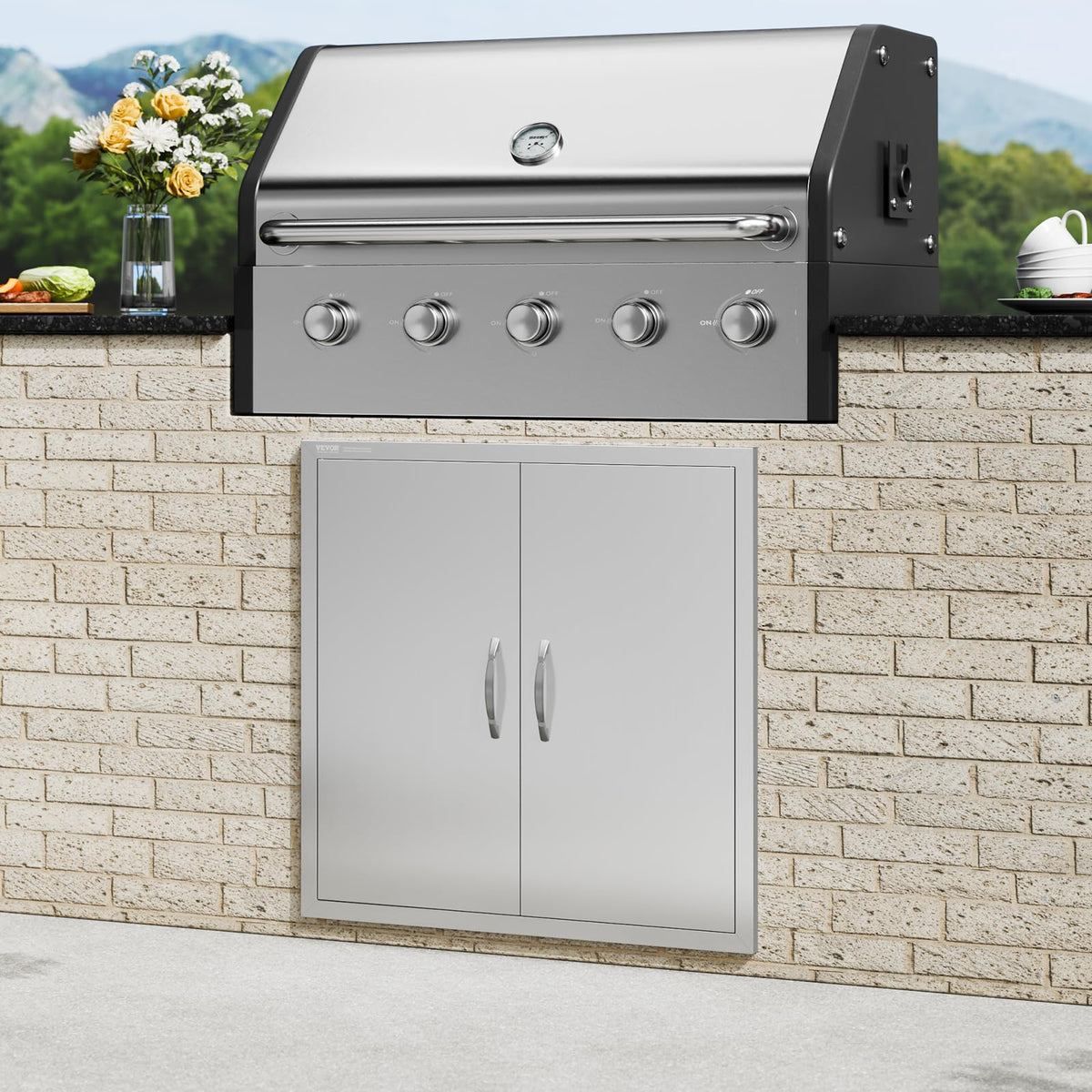 VEVOR BBQ Access Door installation template aids precise mounting
