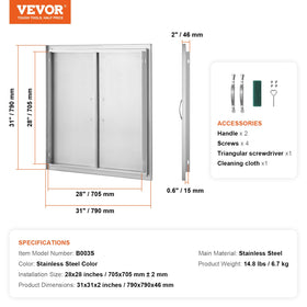 VEVOR BBQ Access Door internal structure reveals reinforced frame