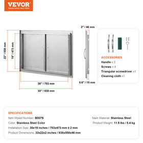 VEVOR BBQ access door magnetic closures keep cabinet secure