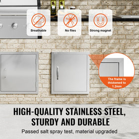 VEVOR BBQ access door with magnets for secure closure.