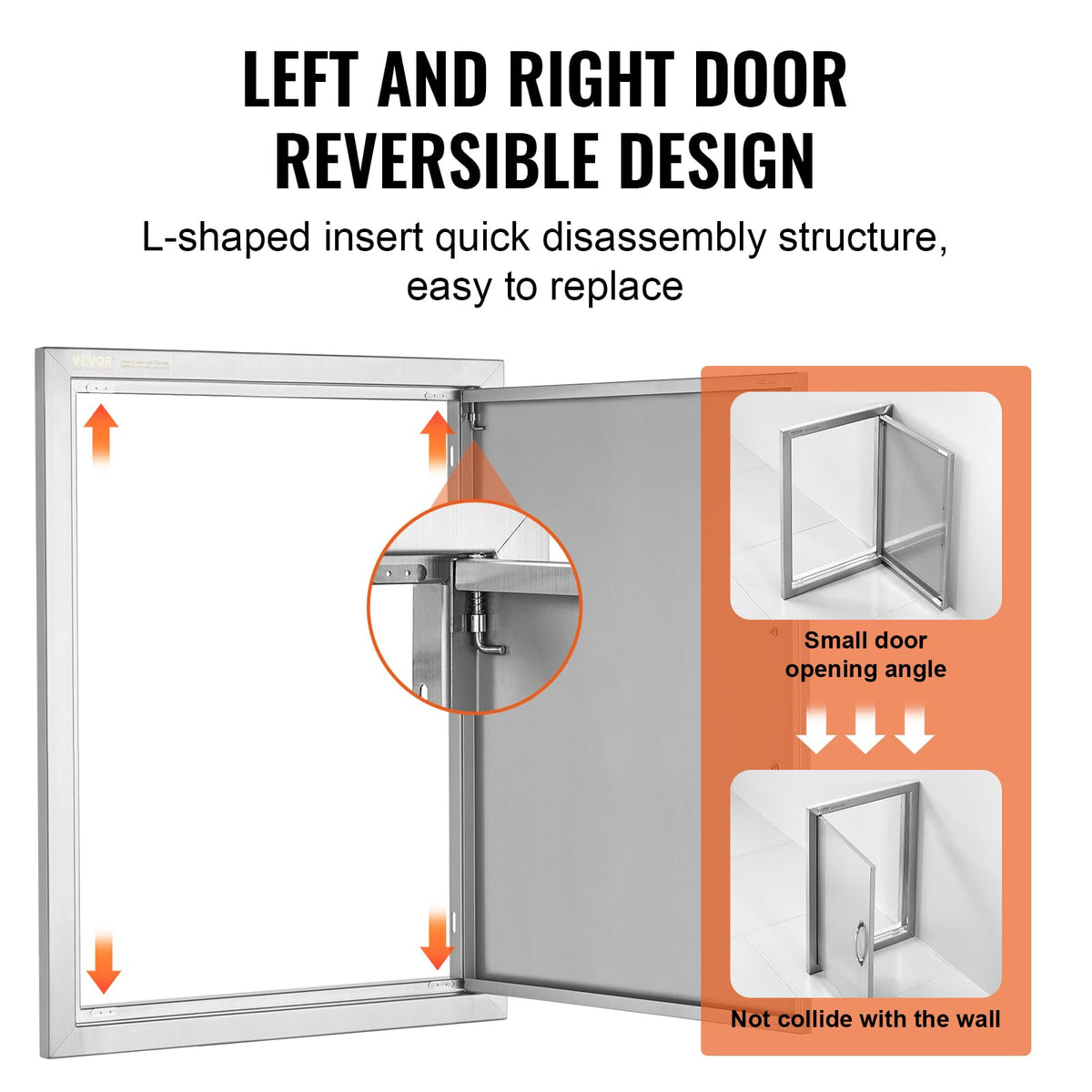 VEVOR BBQ Access Door magnets provide secure, easy-close cabinet