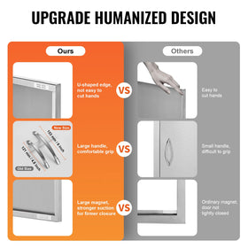 VEVOR BBQ Access Door reversible design lets you choose opening side