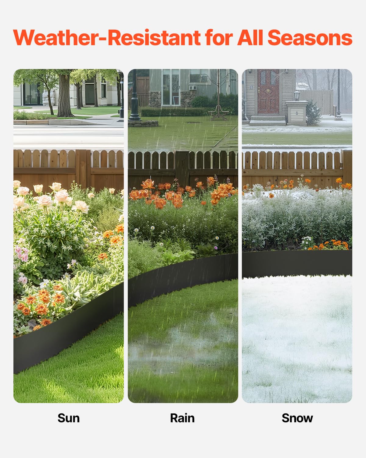 VEVOR bendable garden border allows curved, custom landscape shapes