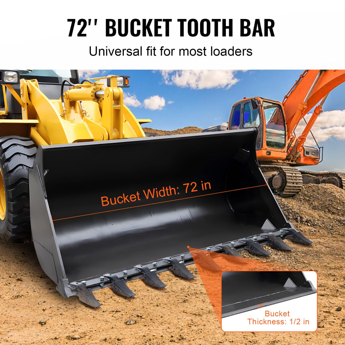 VEVOR bolt-clamping design keeps bucket teeth securely attached