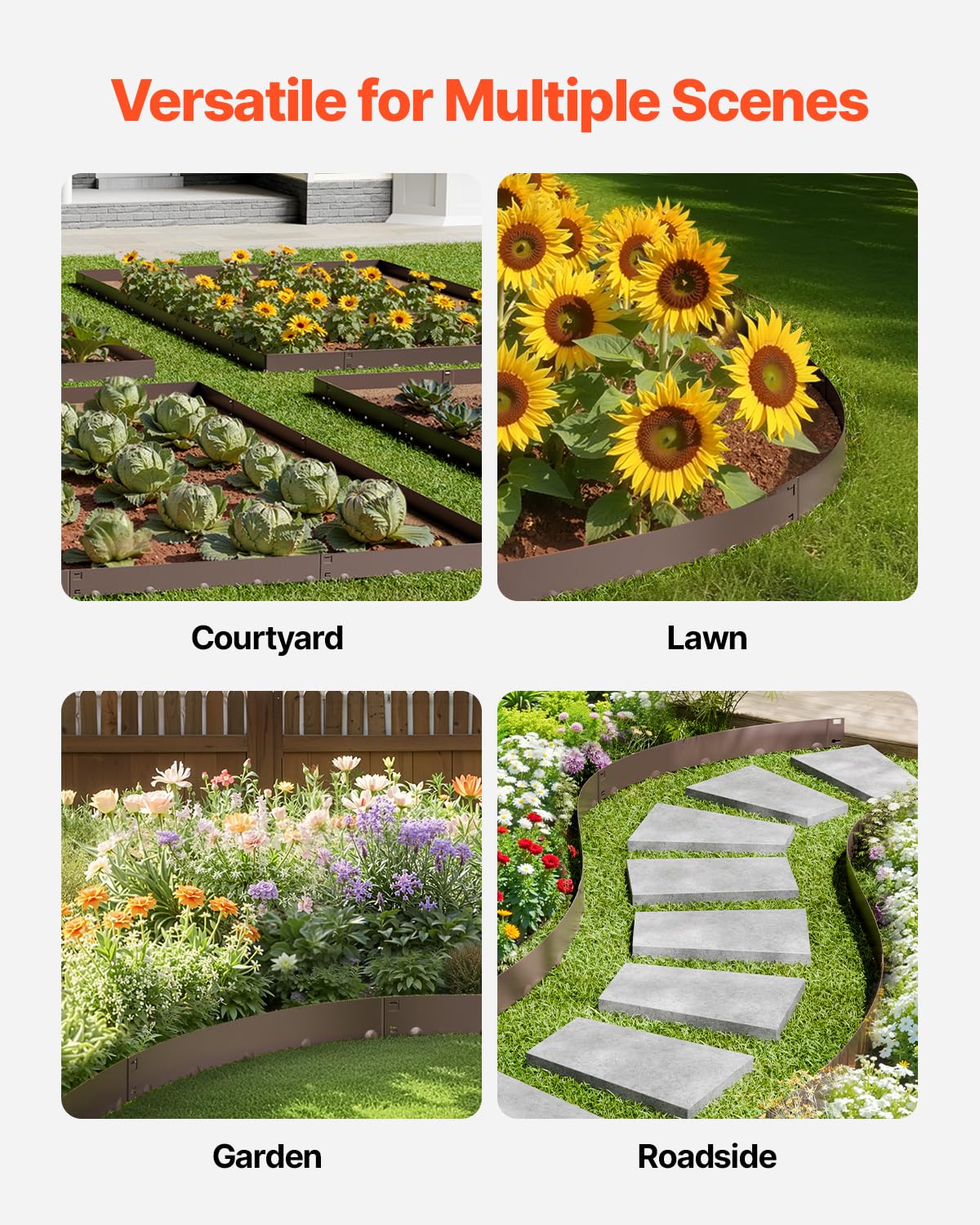  edging used to define borders along garden pathways and lawns