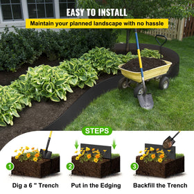 Keeps mulch and soil in place for clean garden borders with VEVOR