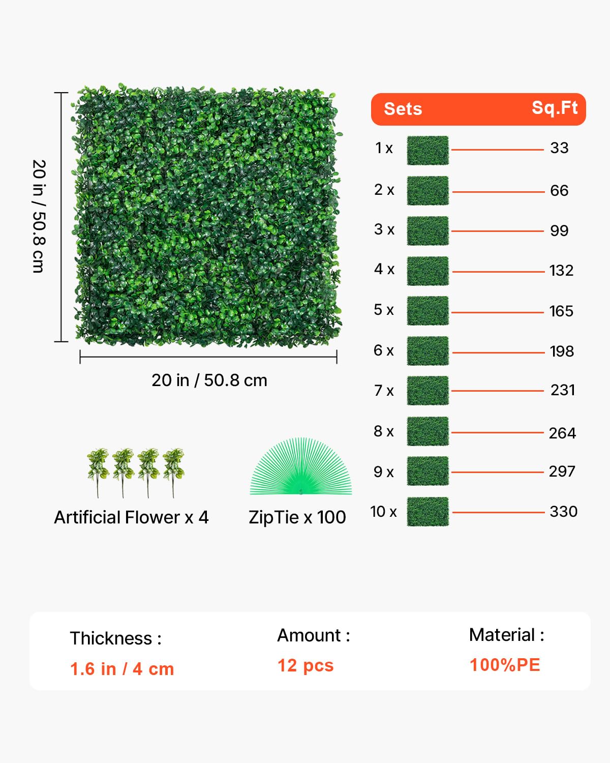 VEVOR includes extra artificial flowers to boost visual interest