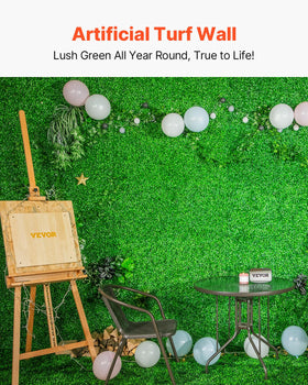 VEVOR boxwood panel forms a privacy wall with lush, realistic greenery.