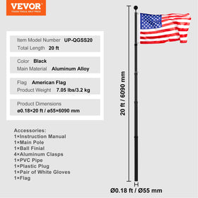 VEVOR brass grommets enable quick flag attachment during setup.