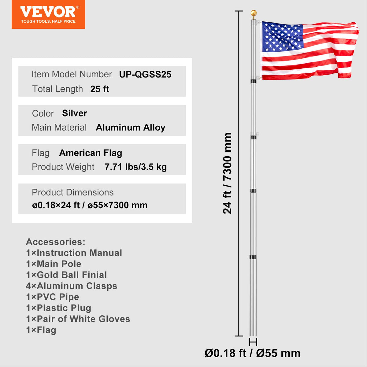 VEVOR brass grommets on flag for easy attachment and durability
