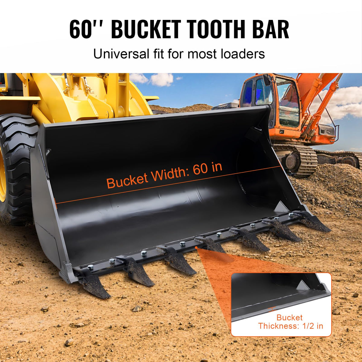 VEVOR bucket tooth bar anti-rust coating prolongs lifespan