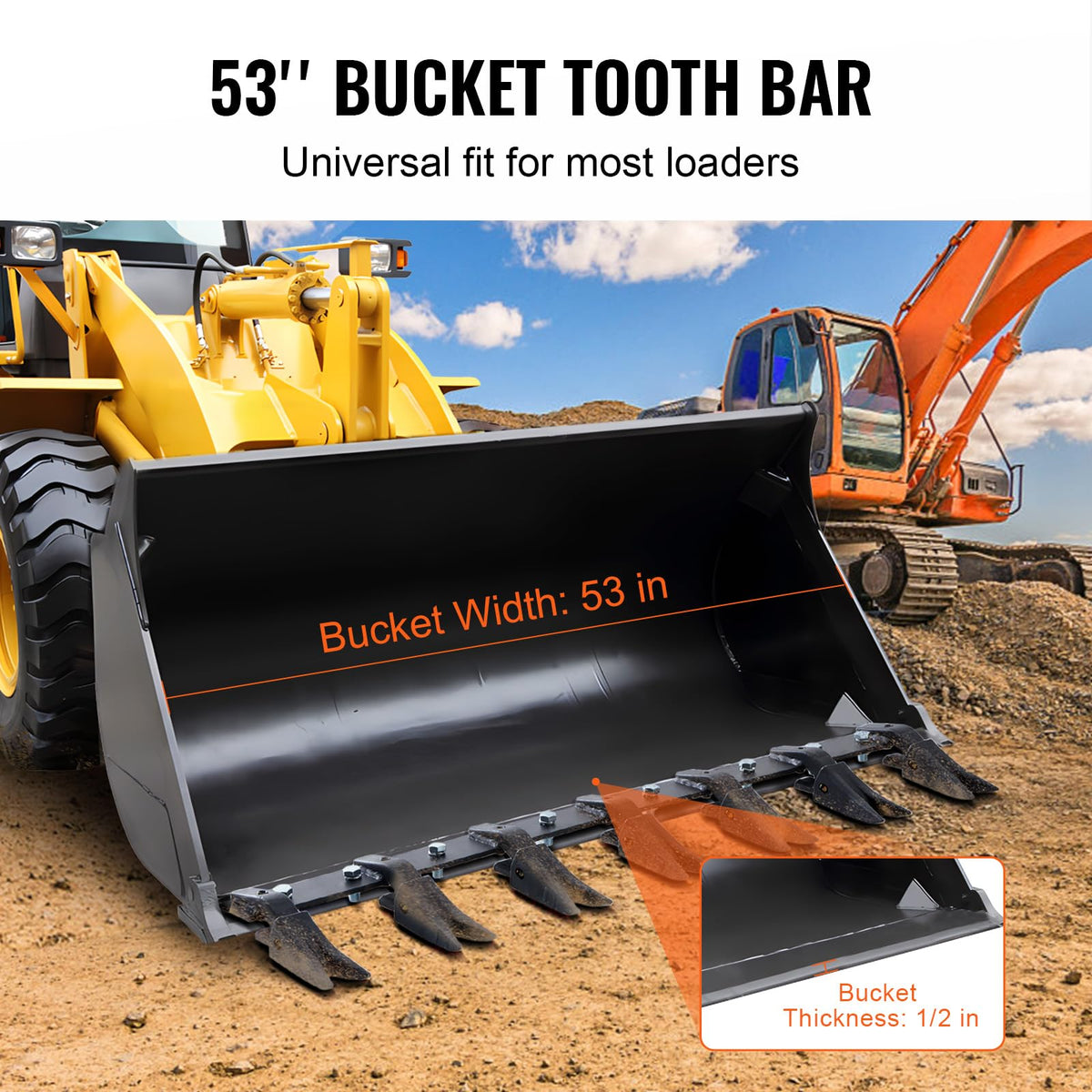 VEVOR bucket tooth bar made from Q345 alloy steel resists wear