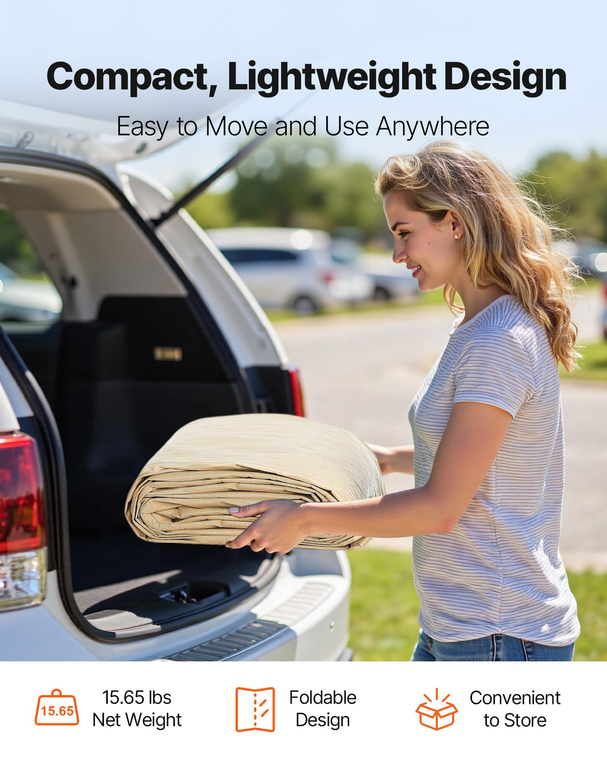 VEVOR canopy is easy to install with no tools required for one-person setup.