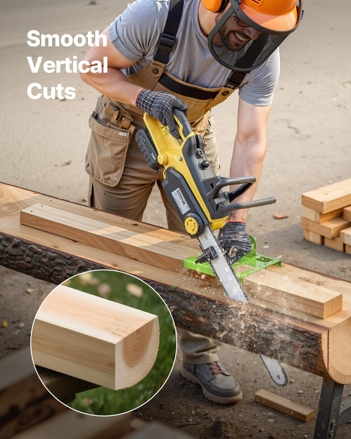 VEVOR Chainsaw Mill cast-iron construction ensures durability in tough jobs