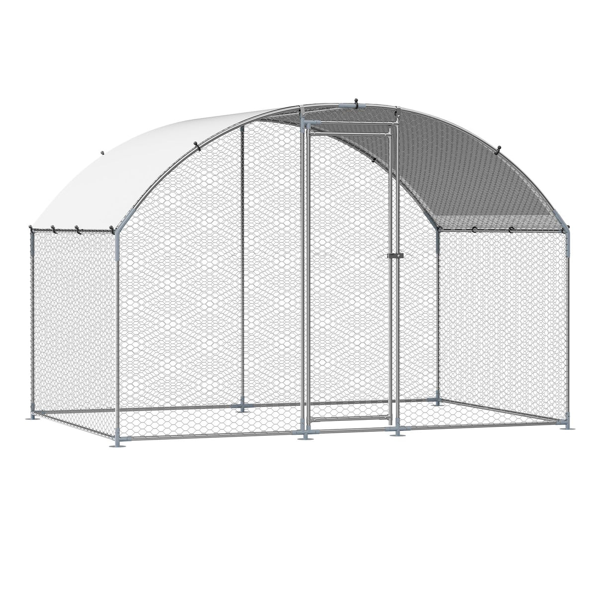 VEVOR large metal coop with run bottom reinforcement option for enhanced stability.