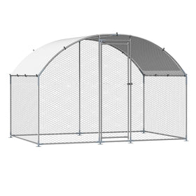 VEVOR large metal coop with run bottom reinforcement option for enhanced stability.