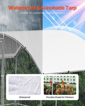 VEVOR chicken coop with run hexagonal mesh design for secure containment.