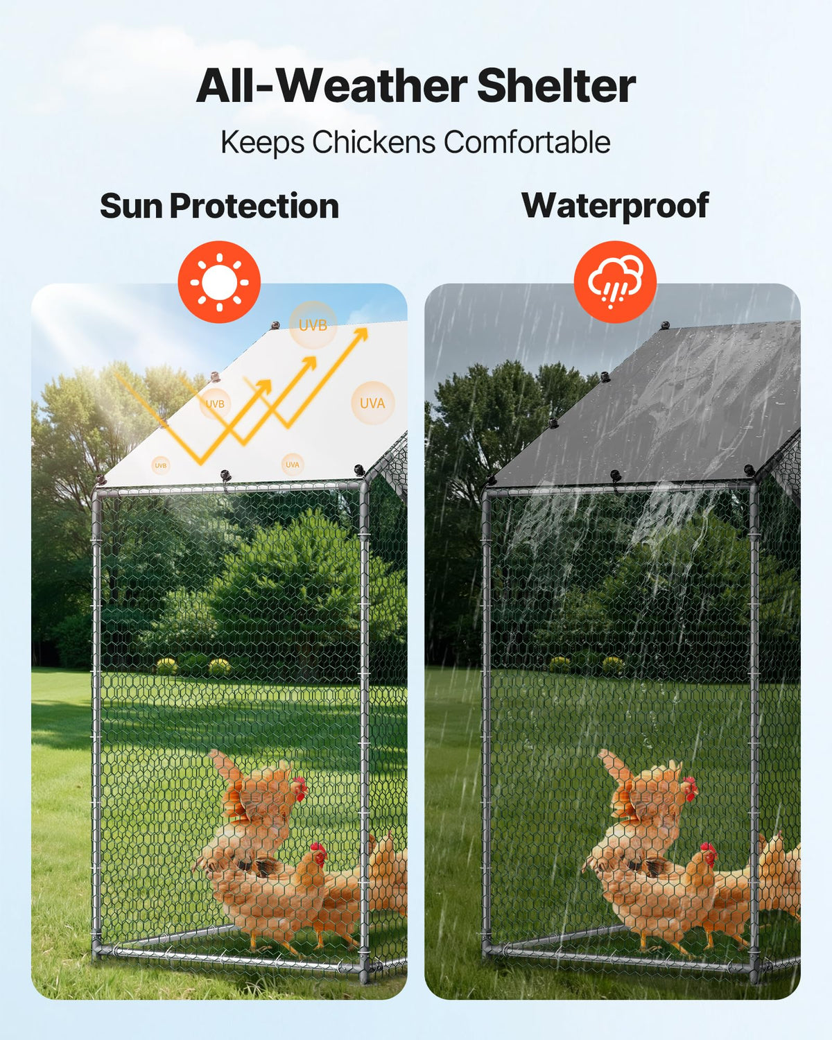 VEVOR chicken run with easy assembly and labeled parts