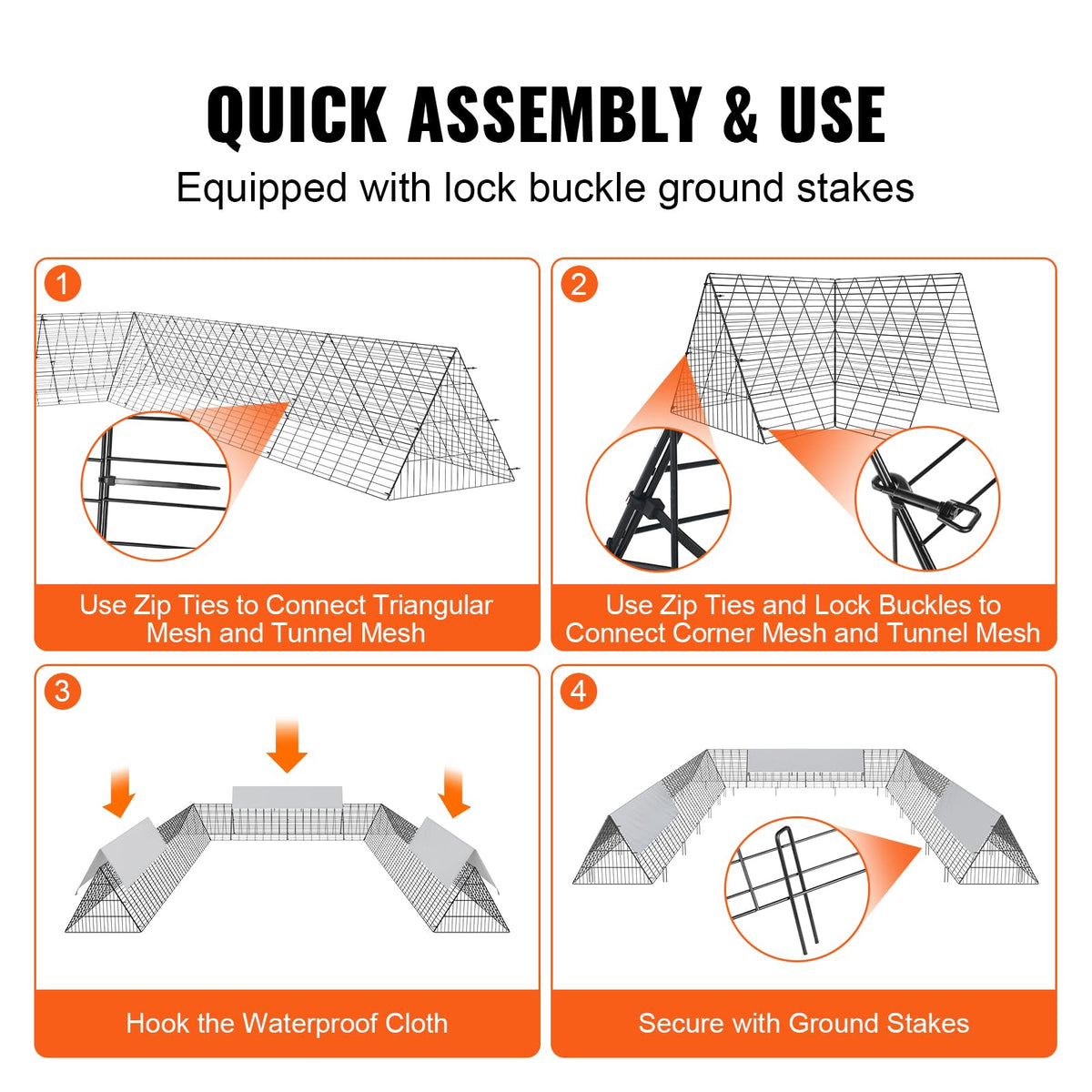 VEVOR multi-shape corner frame enabling flexible tunnel configurations