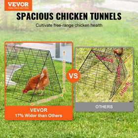 VEVOR chicken tunnel waterproof cover shields birds from rain while maintaining airflow.