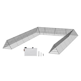 VEVOR chicken tunnel yard layout showing spacious free-range area for poultry