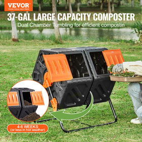 VEVOR dual-chamber 360-degree tumble in action improves mixing for quicker decomposition