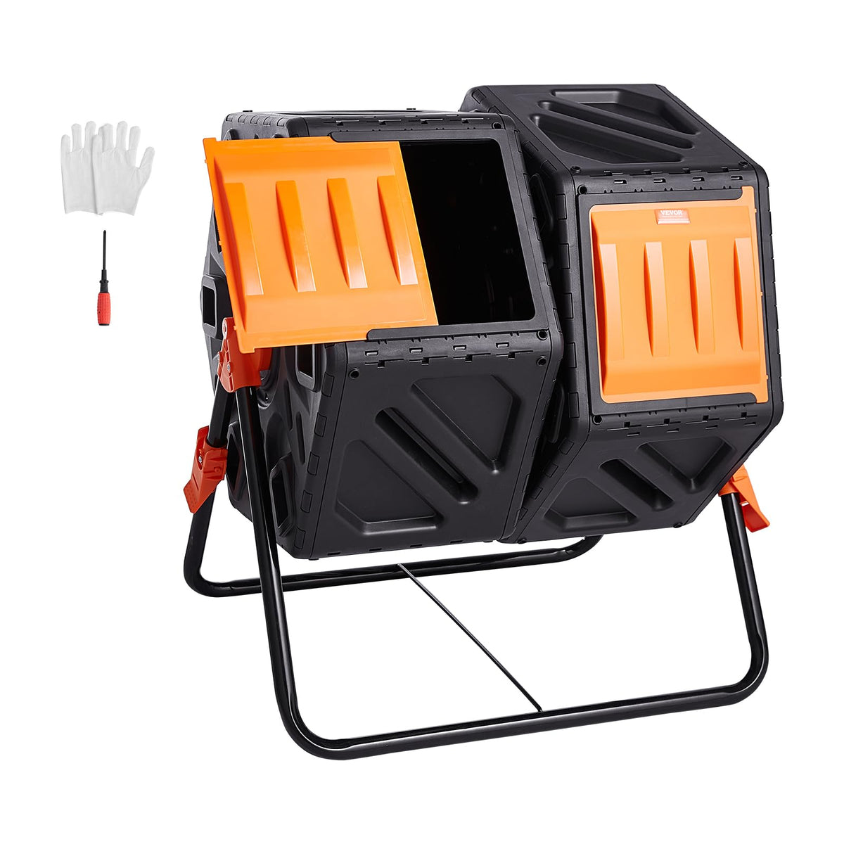VEVOR 37-gallon dual-chamber compost bin ready for continuous kitchen and yard waste composting