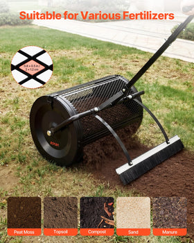 VEVOR compost spreader 11 inch fill opening for convenient refilling