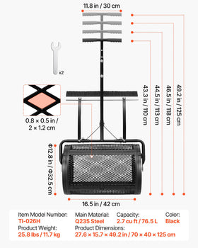 VEVOR four height settings accommodate different user heights