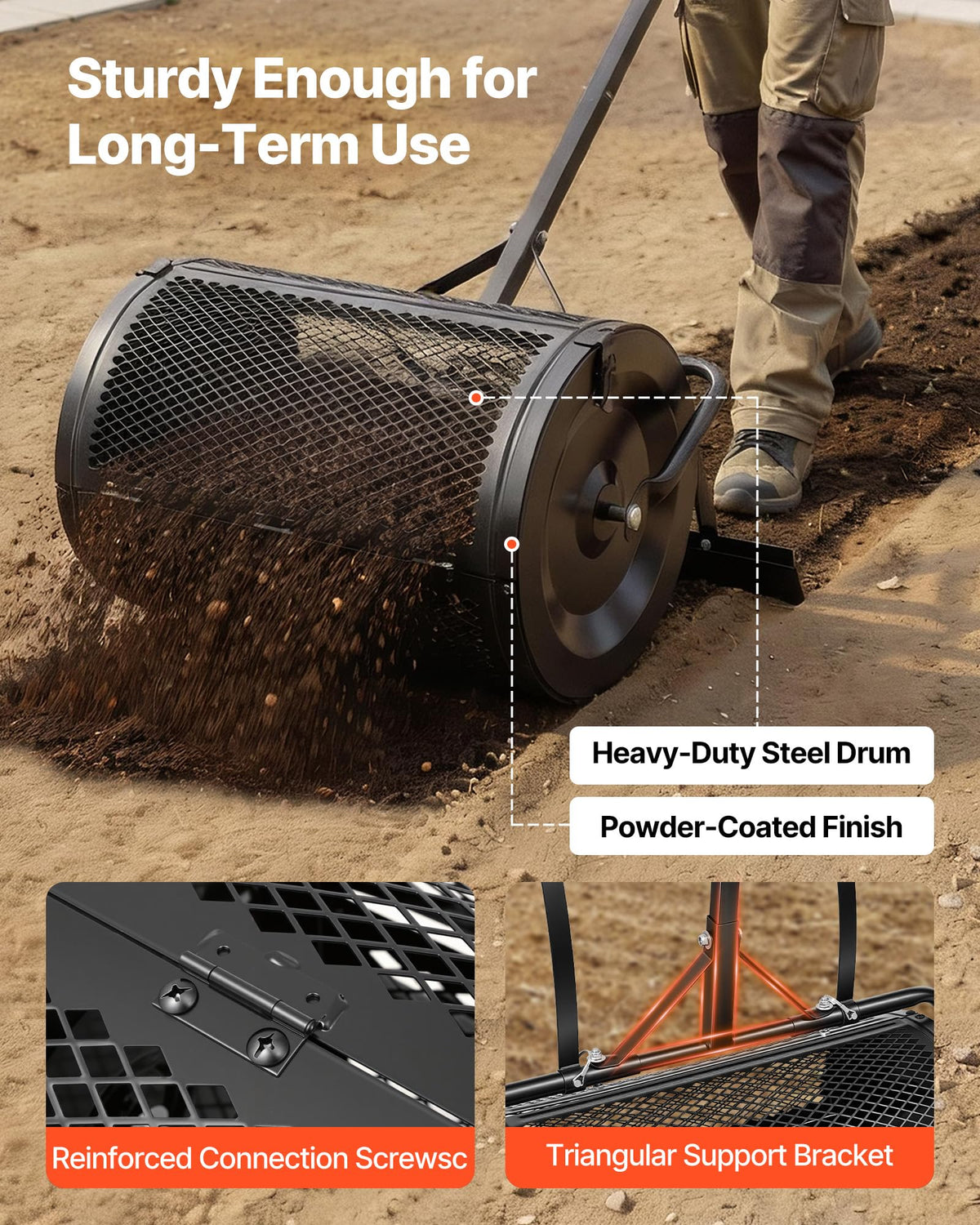 VEVOR triangular bracket improves stability on gravel and lawns