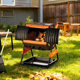 VEVOR compost tumbler large-capacity design supports continuous composting of kitchen scraps.