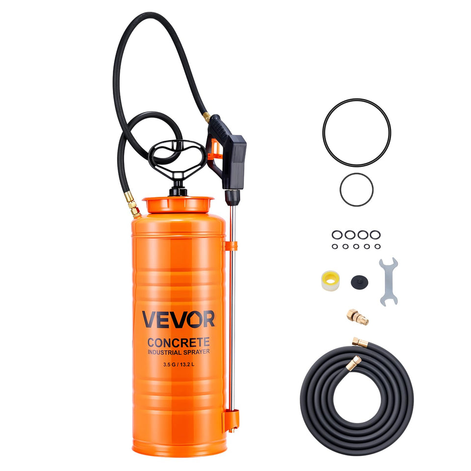 VEVOR Concrete Sprayer tank demonstrates durable, high-capacity spraying for large jobs.