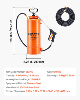 VEVOR tri-poxy tank resists rust for lasting performance.