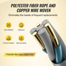 VEVOR copper strands close-up highlighting high conductivity for livestock pulses