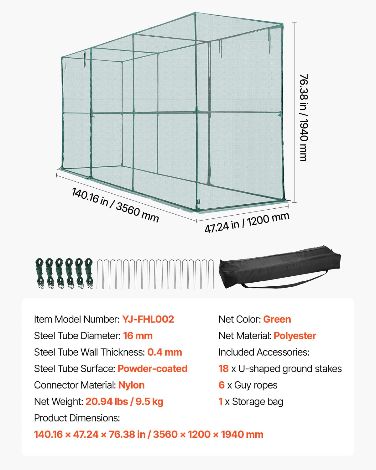 VEVOR Crop Cage ground stakes anchor the outdoor setup securely