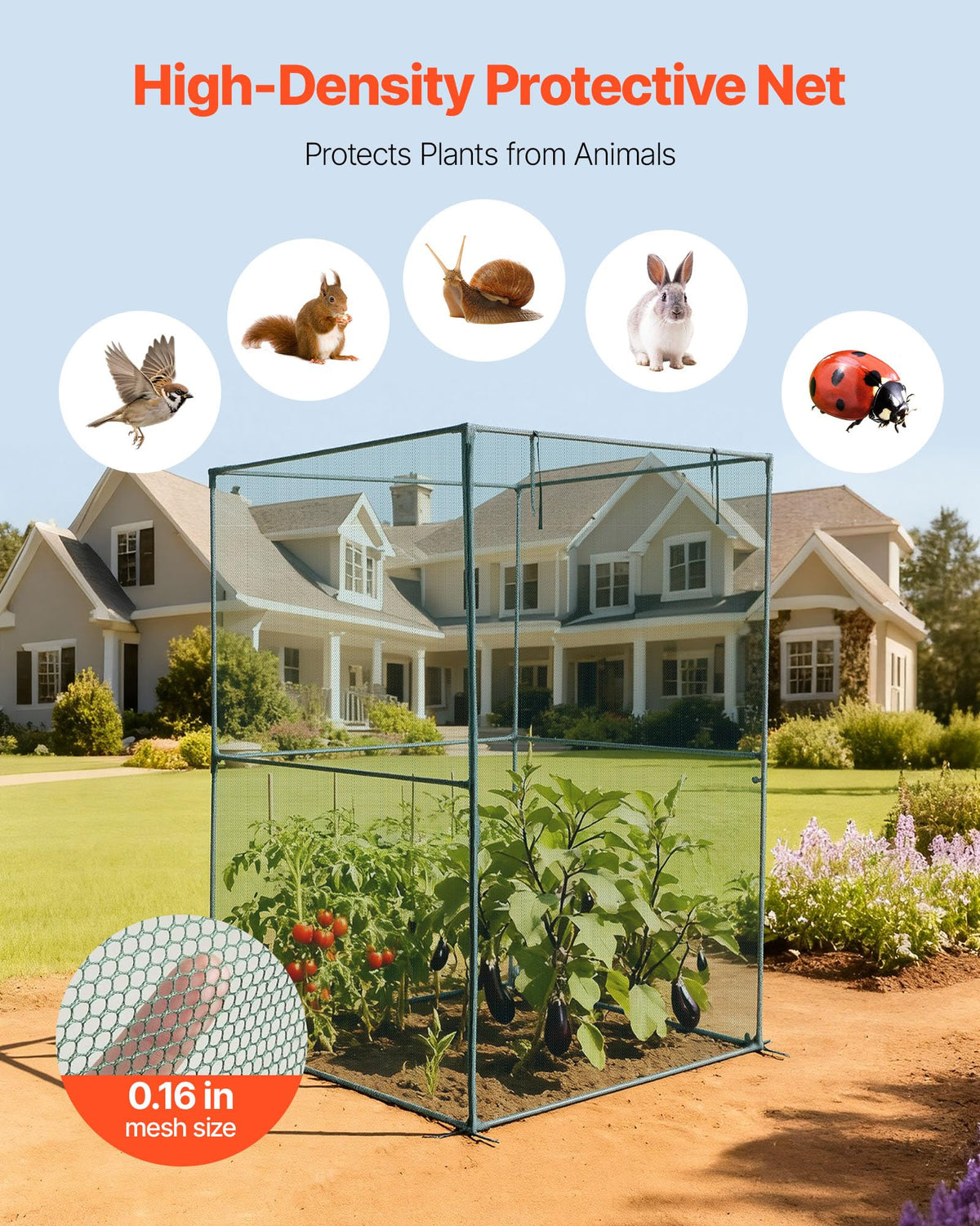 VEVOR Crop Cage roll-up door for easy harvesting and care