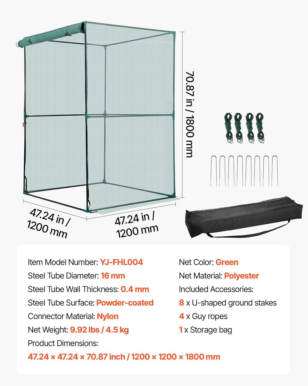 VEVOR Crop Cage steel tube assembly forms a sturdy frame