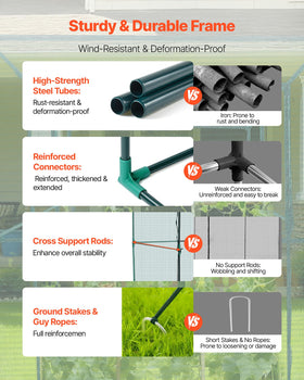 VEVOR Crop Cage wind-resistant frame secured with stakes in breezy conditions