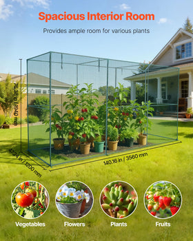 VEVOR Crop Cage zippered door roll-up close-up for easy plant access