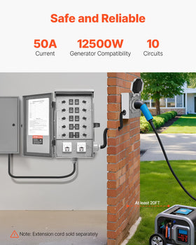 VEVOR CS6375 inlet with built-in watt meter for real-time load monitoring.