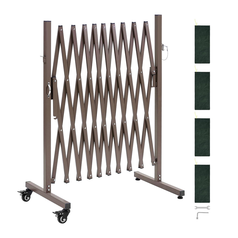 VEVOR Double Expandable Barricades extended to 20 ft for wide-area safety.