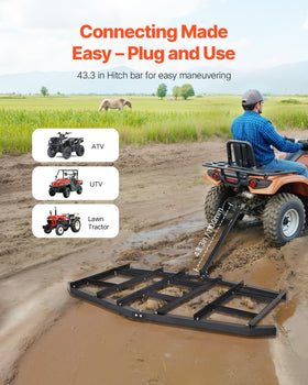 VEVOR drag harrow adjustable range 0-33 inches for precise leveling