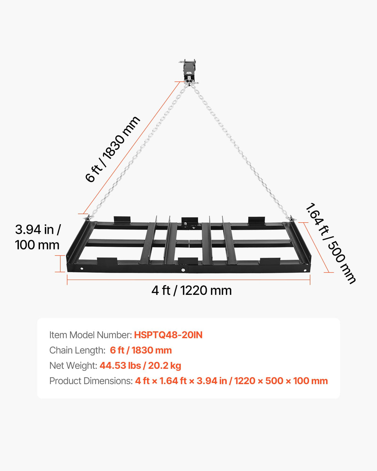 VEVOR drag harrow adjustable width adapts to different driveway widths