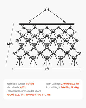 VEVOR drag harrow folded for compact storage after use.