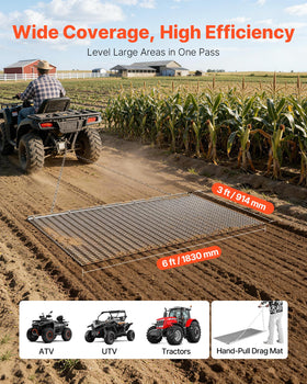 VEVOR Drag Harrow towing chain detail for easy attachment to vehicles.