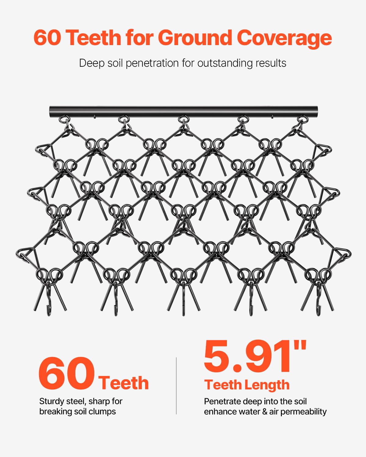 VEVOR drag harrow wide coverage for efficient large-area leveling.