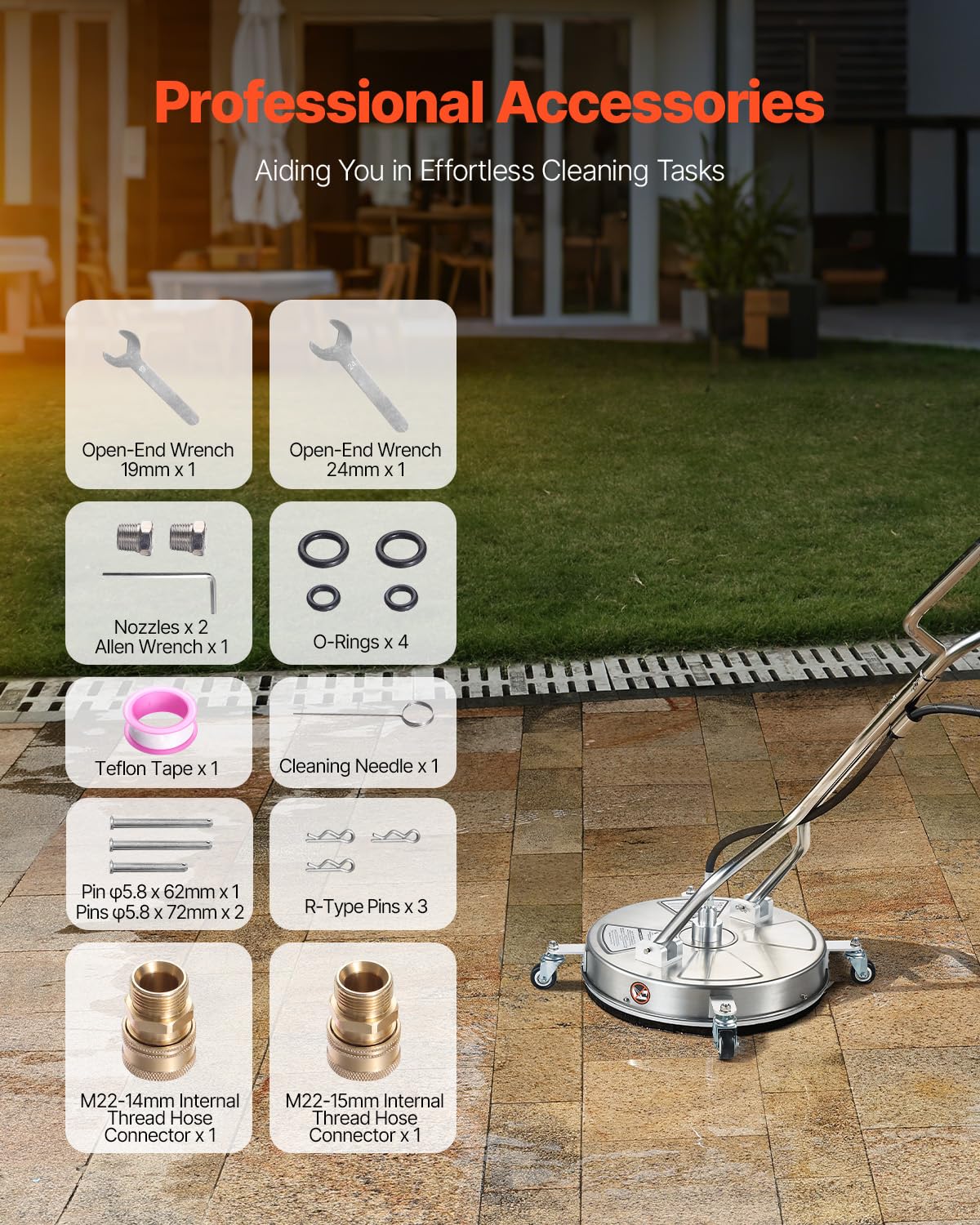 VEVOR dual-handle rotating design improves control and keeps you dry.